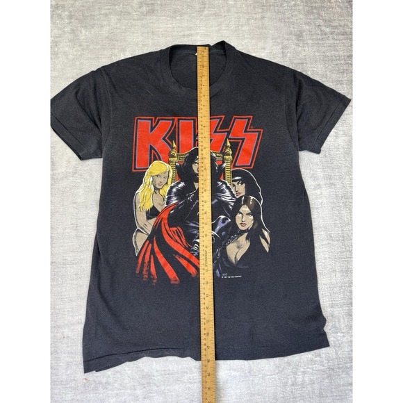 Vtg KISS Shirt Mens XL Black 1987‎ Its A Dirty Job Graphic Band Rock Gene Simons - Picture 7 of 10